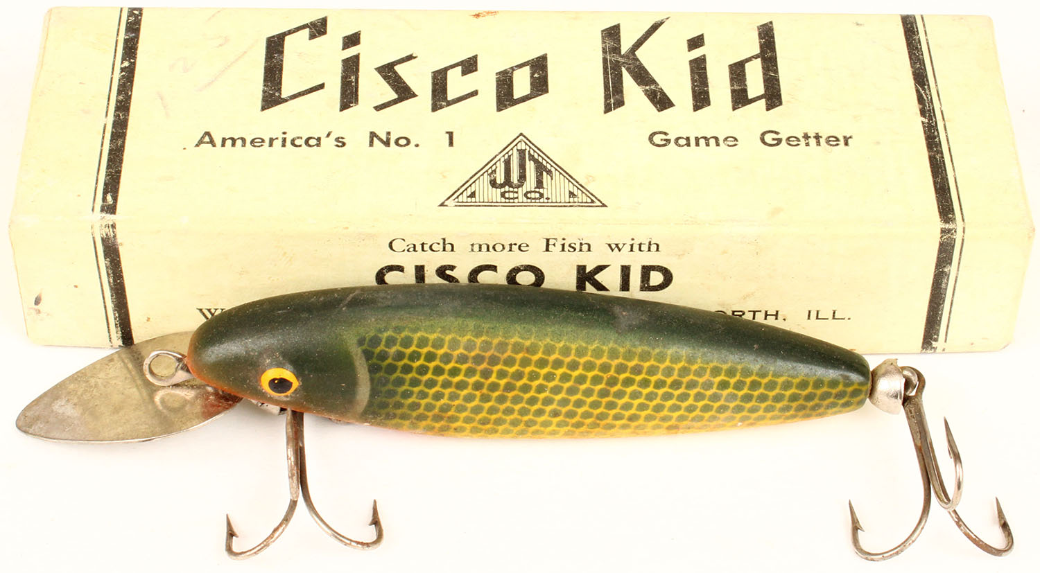 Item # 7329 (Ended 2024-03-01 22:05:02) - Cisco Kid Pike No 2C in original  box with paper work, PE, green